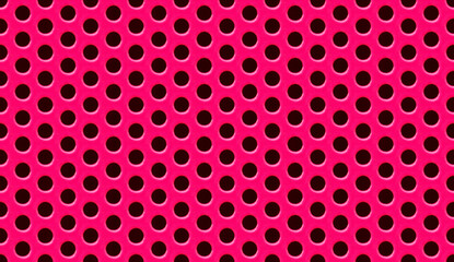 seamless pattern of pink perforated metal plate