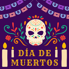 Dia de muertos illustration in flat style design