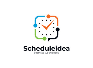 Schedule time checklist data logo template illustration. Flat vector icon symbol sign from modern time management collection for mobile concept and web apps design.