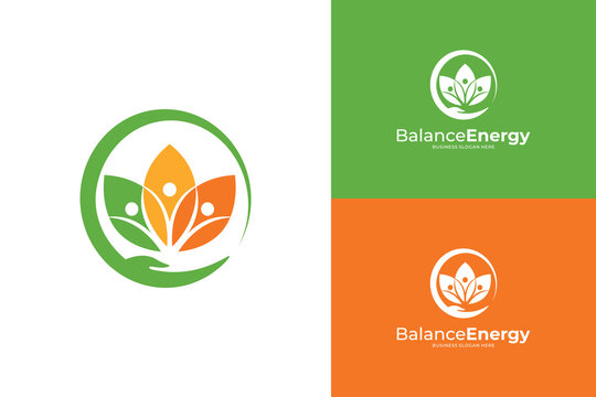 Health balance energy vector logo template