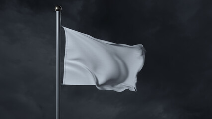 white flag at stormy night