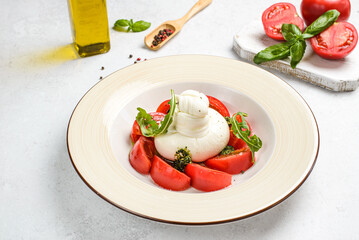 tomato salad with buratta cheese