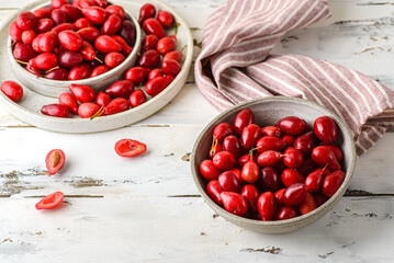 dogwood on a light wooden background