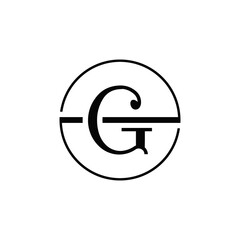 Initial G letter circle logo design With White Background.