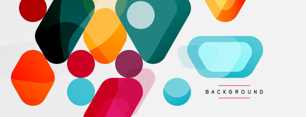 Abstract round geometric shapes and circles background. Trendy techno business template for wallpaper, banner, background or landing