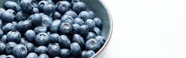 Fresh blueberry on neutral background.