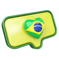 Fotobehang 3d heart with flag of brasil brazil © Graphic123