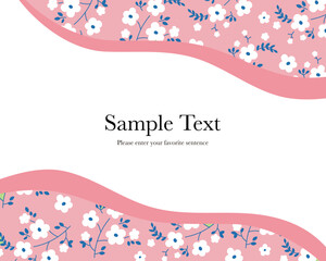 花柄の曲線フレーム（ピンク）