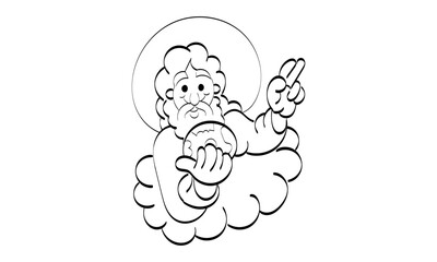 Christian Art. Hand Drawn Religious element. Biblical Illustration for print or use as poster, card, flyer or T Shirt