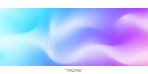 3D Vector wave pattern smooth curve flowing dynamic overlay colorful pink purple blue gradient on white background for concept of technology, digital, science, music, modern.