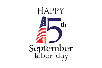 Happy 5th September labor day professional greeting design with USA colorful vector flag