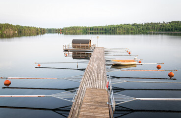 Evening scenery on the swedish summer lake