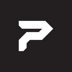 P Letter Sign, Symbol, Modern, Futuristic, Technology Logo Design Vector