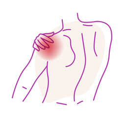 Obraz na płótnie Canvas Shoulder pain health issues and treatment solution