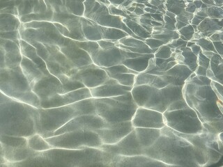 Sunlight creates a pattern on a wavy water surface