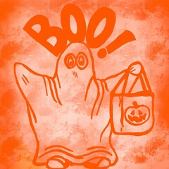 hand drawn Halloween illustration of an background