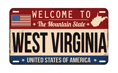 Welcome to West Virginia vintage rusty license plate
