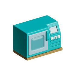 Microwave oven icon isolated 3d render illustration
