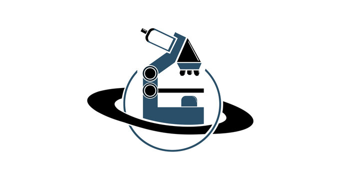 Science laboratory logo with microscope symbol