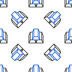 Line Gold bars icon isolated seamless pattern on white background. Banking business concept. Colorful outline concept. Vector