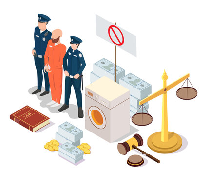 Anti Money Laundering, Law And Justice Vector