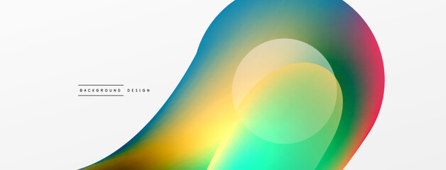 Fluid abstract background, round shapes and circle flowing design for wallpaper, banner, background or landing