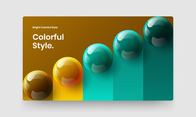 Vivid booklet design vector template. Isolated realistic balls company identity illustration.