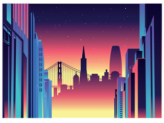 San Francisco skyline vector illustration