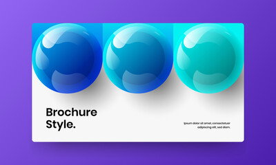 Original company cover design vector template. Colorful realistic balls postcard layout.