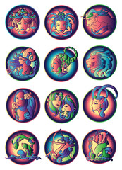Zodiac sign set