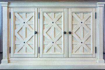 Vintage Dining Room Server with Concealed Storage. Four-Door Cabinet. 