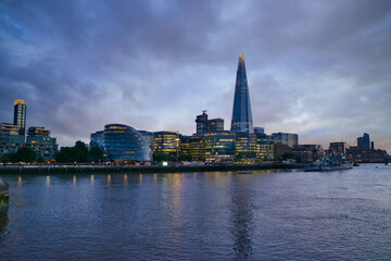 panoramic view of the City of london ,photography night.