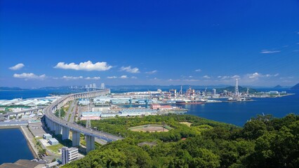 聖通寺山山頂展望台サン・アンジェリーナ（St.ANGELINA）結婚式場から見る瀬戸大橋・瀬戸内海3