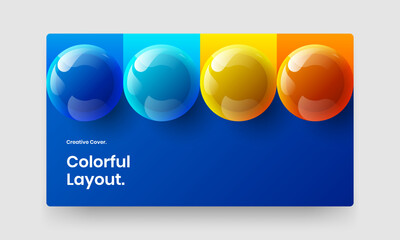Original realistic balls corporate brochure layout. Colorful banner vector design concept.