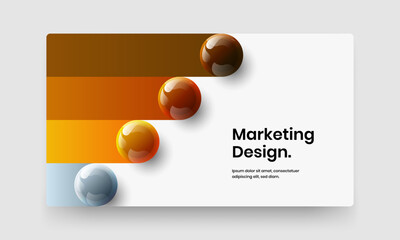 Minimalistic company brochure vector design template. Creative 3D balls catalog cover layout.