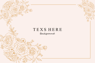 Engraving hand drawn floral background vector