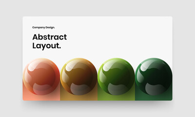 Isolated website screen vector design concept. Abstract 3D spheres handbill template.