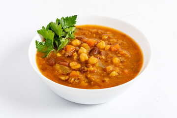 winter soup on the white background