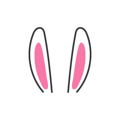 Vector flat variety of rabbit ears For decoration at a children's party on Easter.