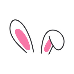 Vector flat variety of rabbit ears For decoration at a children's party on Easter.