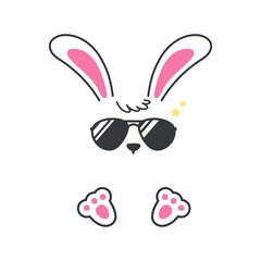 Vector flat variety of rabbit ears For decoration at a children's party on Easter.