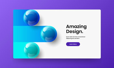 Creative realistic balls leaflet illustration. Fresh journal cover design vector concept.