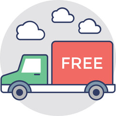 Delivery Truck Flat Colored Icon