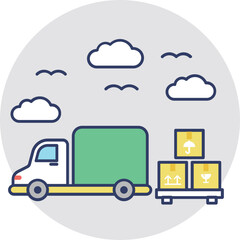 Cargo Truck Vector Icon