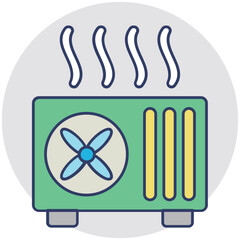 Electric Heater Vector Icon