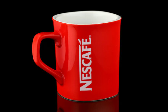 LVIV, UKRAINE - July 20, 2022: Nescafe red cup