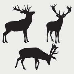 Deer Animal Isolated Silhouette Vector Illustration