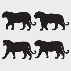 Tiger Animal Isolated Silhouette Vector Illustration