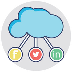 Social Media Cloud Vector Icon