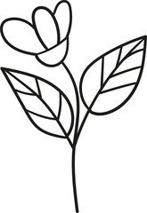 Beautiful flowers hand drawn outline style